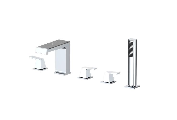 5-Piece Bathtub Faucet Set With Digital