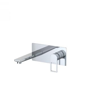 Install wall mounted all copper embedded hot and cold water faucet