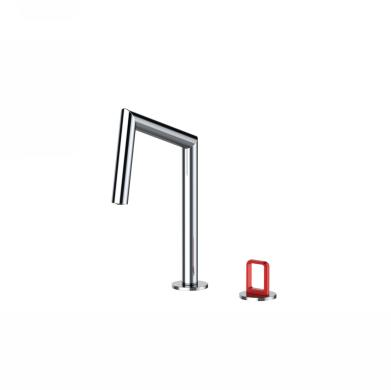 Matte Silver White Black Dual Handle Brass Split Faucet