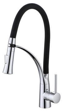 Chrome-Plated Pull Out Gooseneck Kitchen Faucet With Sprayer