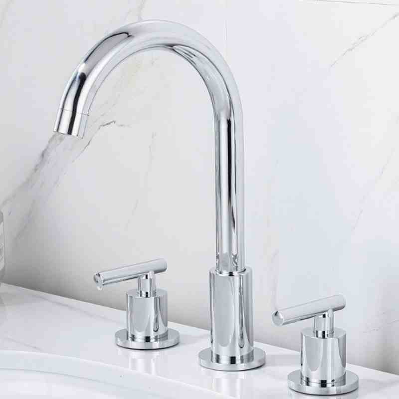 Hotel apartment split basin double handle faucet