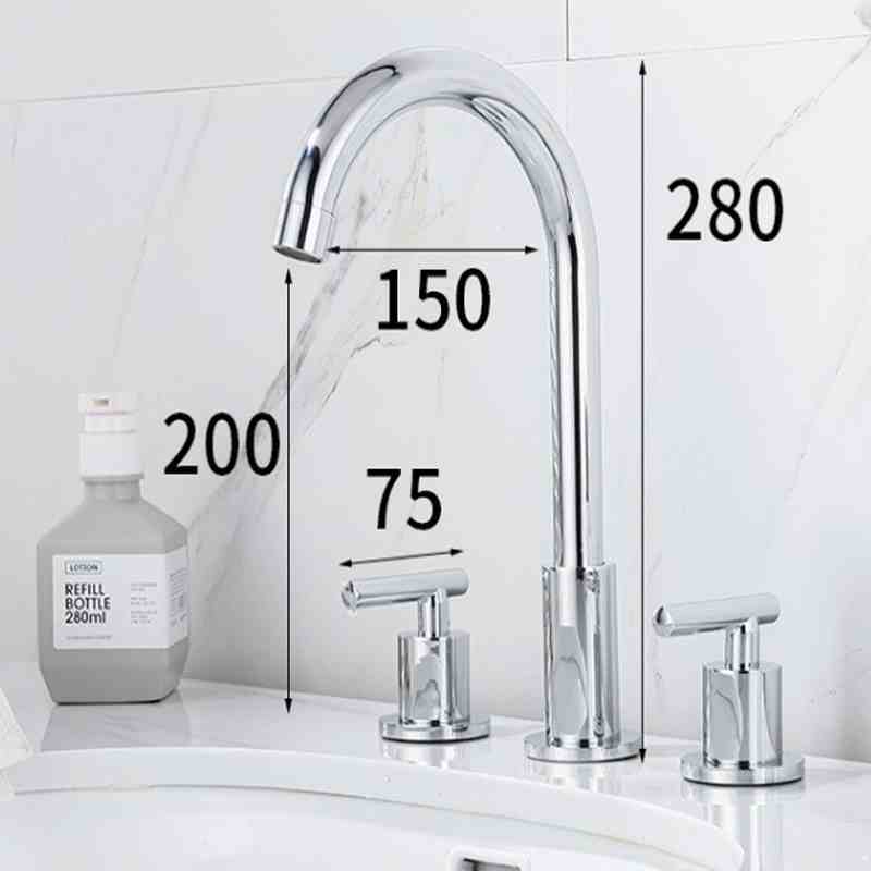 Hotel apartment split basin double handle faucet